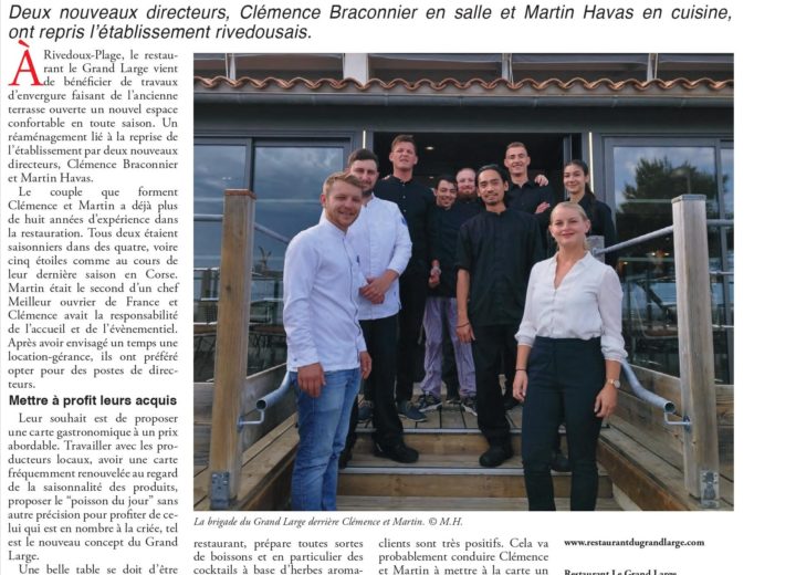 Restaurant Le Grand Large – A nice article from the Phare de Ré!